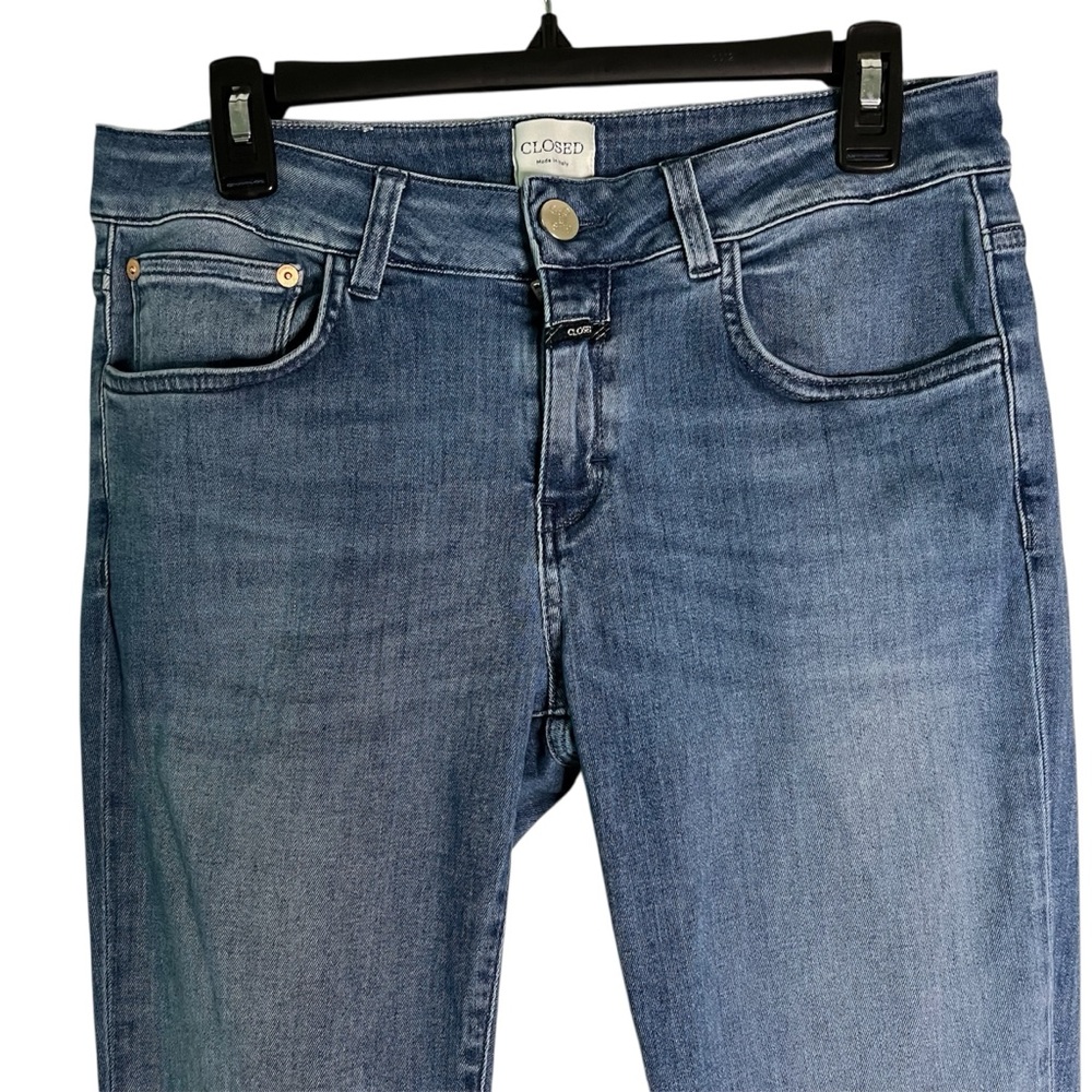 Closed Baker Slim Straight Jeans 29 Candiani Italian Denim Mid Wash Blue - Picture 6 of 16